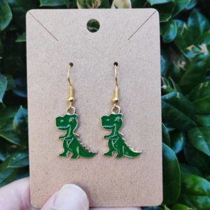 Handmade dinosaur earrings
